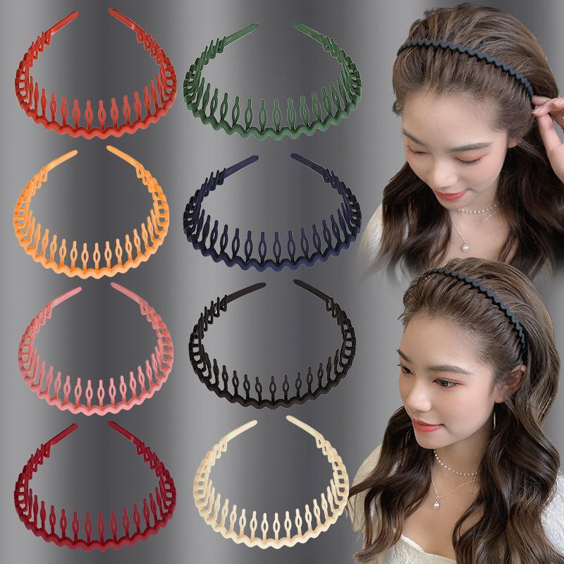 Ikat Rambut Bergigi Matte, untuk Wanita, Warna Mudah, Ikat Kepala ...