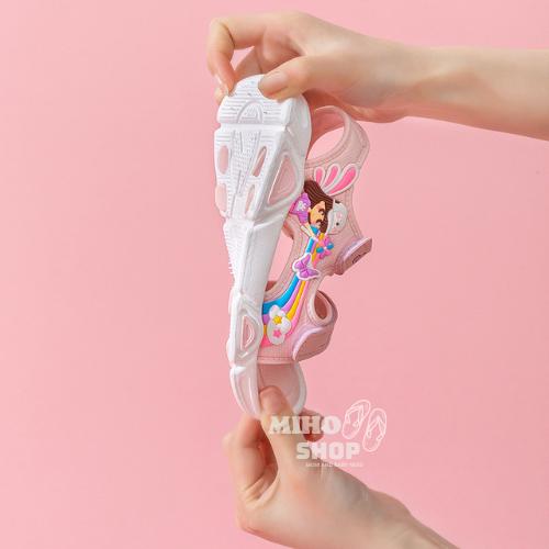 Dép Sandal Quai Dán Đế Mềm Màu Cầu Vồng Đơn Giản Thời Trang Mùa Hè Cho Bé Gái 7