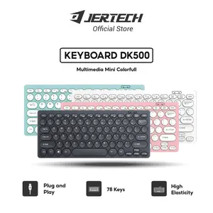JERTECH Keyboard Mini Kabel Usb Komputer DK500 Simple Keyboard Layout & FN Multimedia Features Laptop Button