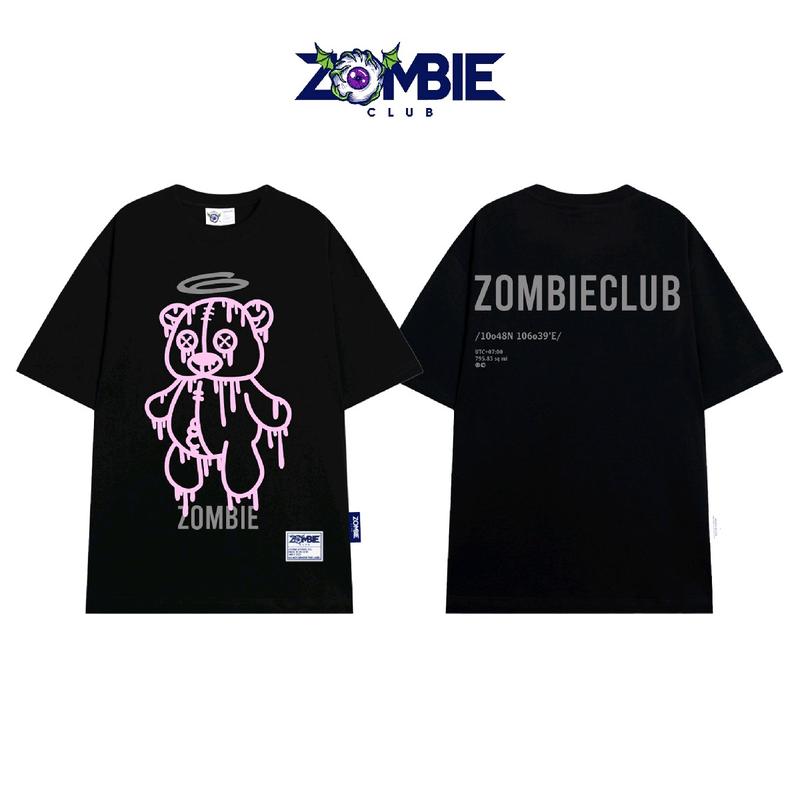 Áo Thun Zombie Club, BEAR ANGEL Unisex cotton 100% Chính Hãng