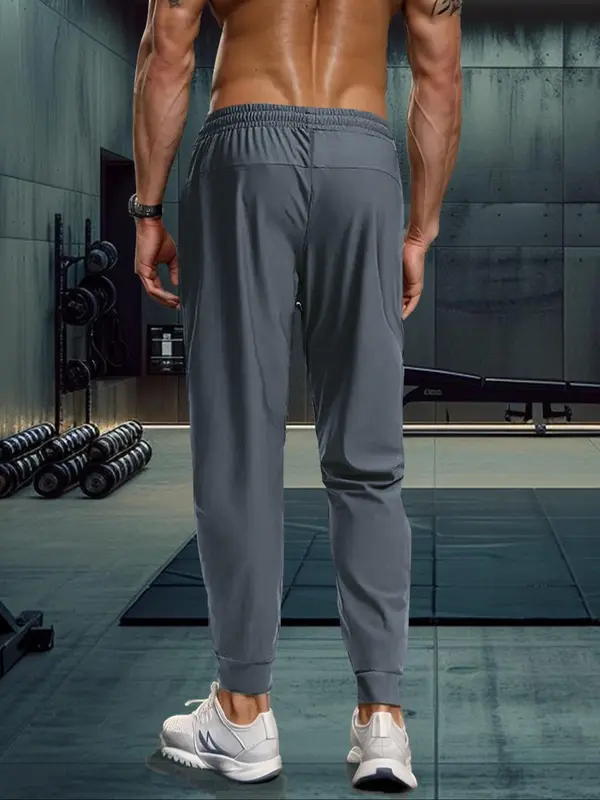 Men's Zipper Sports Joggers, Breathable Quick Drying Pants, Casual Comfy Trousers for Outdoor Workout Running, Clothing, Activewear, Runner Pants 8