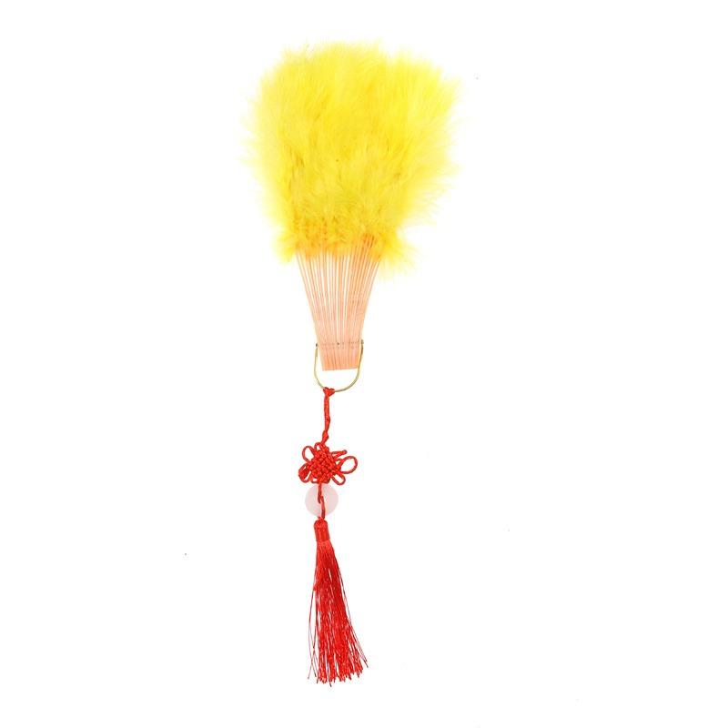 Product Introduction of [Back To Nature]Full Velvet Thickened Feather Fan Cheongsam Catwalk Performance Dance Folding Fan Square Dance Feather Fan 15