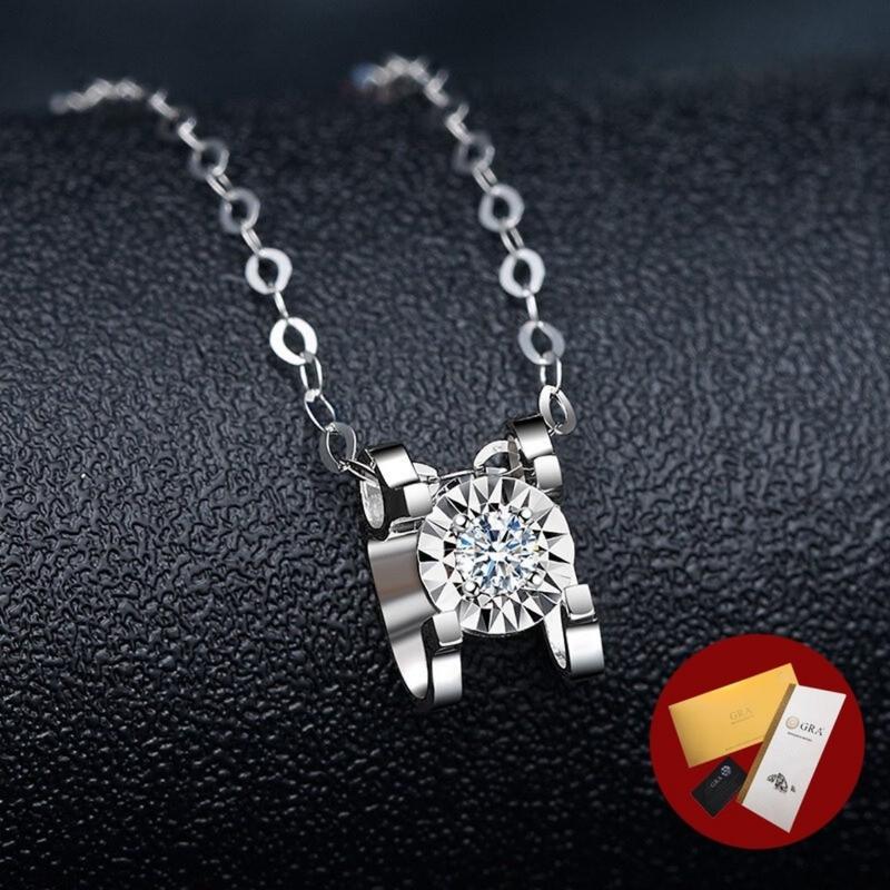 Product Introduction of (With Gra Certificate)  Pt950 Platinum Classic Moissanite Necklace Simple Elegant White Diamond Pendant Fine Jewelry 18