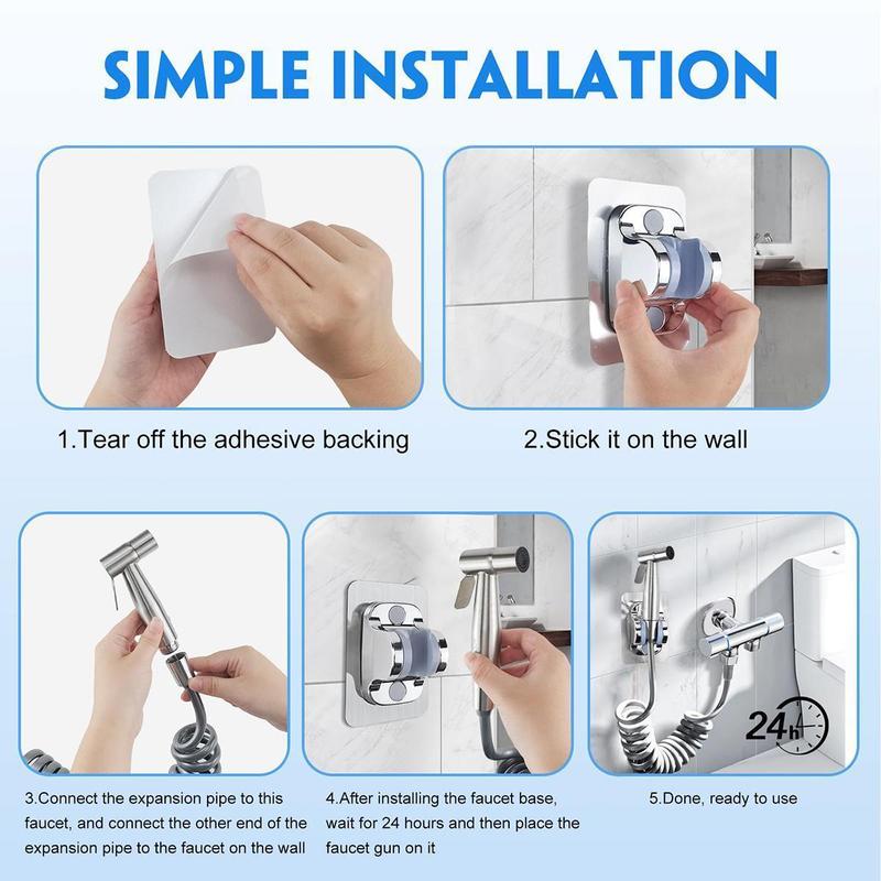 Faucet Household Companion Bathroom Shower Head Self-Cleaning Handheld Toilet Spray Gun Matching Pressurization Flushing Device 5