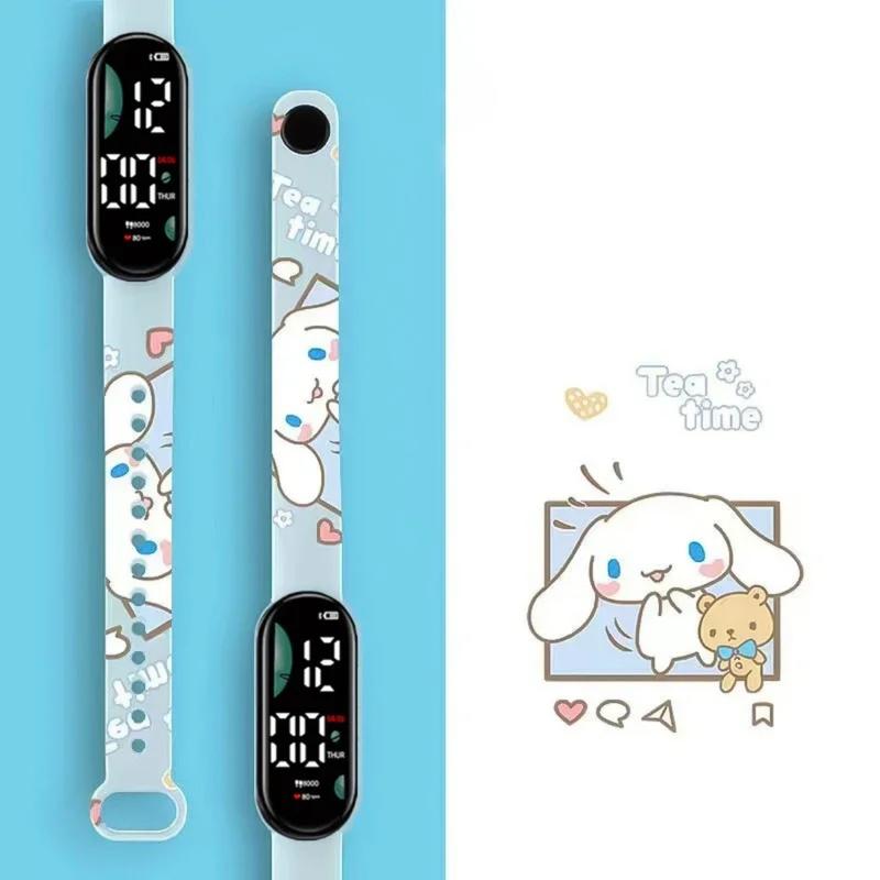 Đồng Hồ Điện Tử, Phim Hoạt Hình Anime Sanrio, Thiết Kế Pochacco Và Cinnamoroll, Phong Cách Kawaii Thích Hợp Cho Trẻ Em Và Học Sinh, Đồng Hồ Thể Thao LED, Silicon In Hình 3
