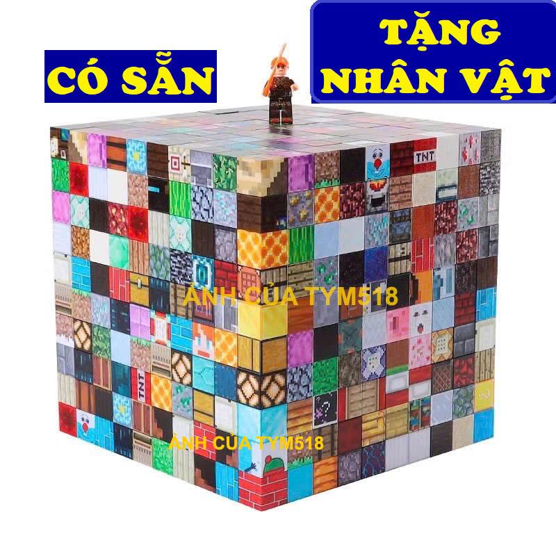 Combo 500 Khối Nam Châm Từ Tính Minecraft 2cm 2.5cm Đa Màu Sắc ( TẶNG NHÂN VẬT ) Đồ Chơi Lắp Ráp Khối Xây Dựng Thông Minh Cho Bé .
