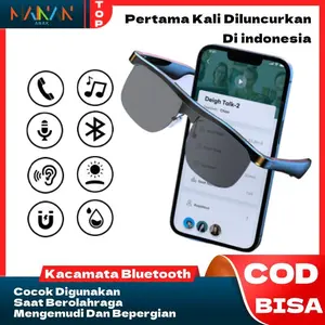 Kacamata Bluetooth Pintar Cocok Untuk Olahraga Dan Kebugaran, Mengemudi, Bepergian Anda Dapat Mendengarkan Musik, Menonton Video, Bermain Game, Menjawab Panggilan Telepon Peredam Biru Earphones Headphones Glasses Smart aksesoris skena Headset Wireless