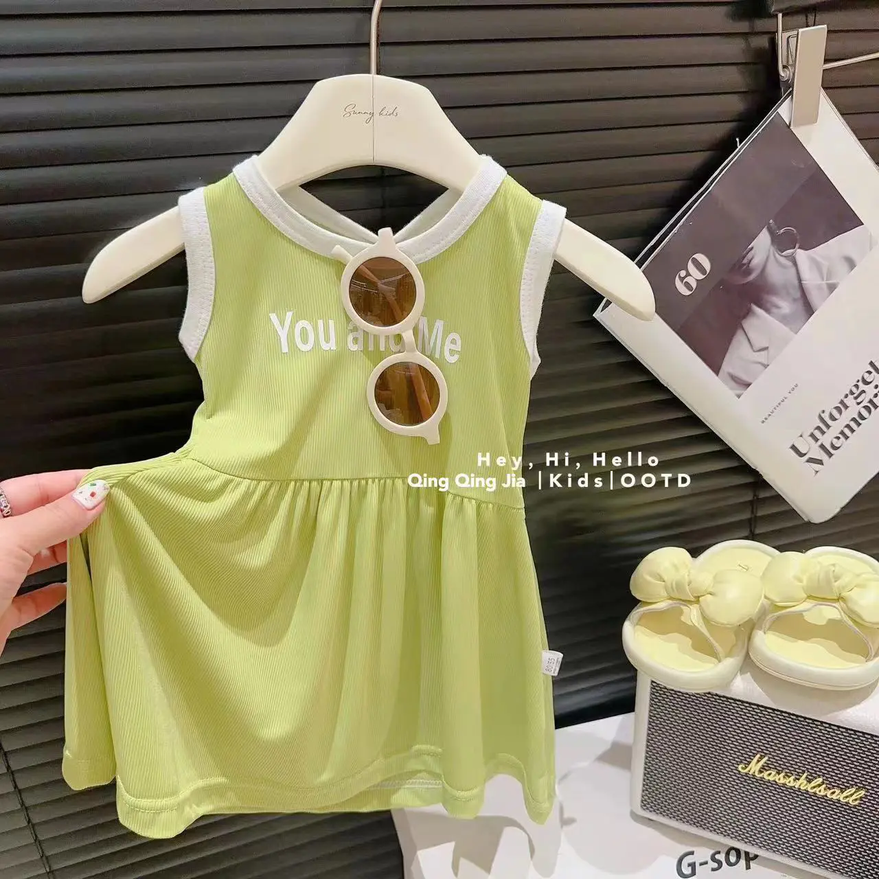 Girls' Summer Dress Ice Silk Dress Korean Style Tank Dress Stylish Casual Children's Clothing