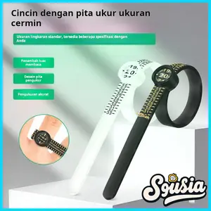 Penggaris Pengukur Jari Portabel Cincin Kaca Pembesar Ukuran Lingkaran Jari