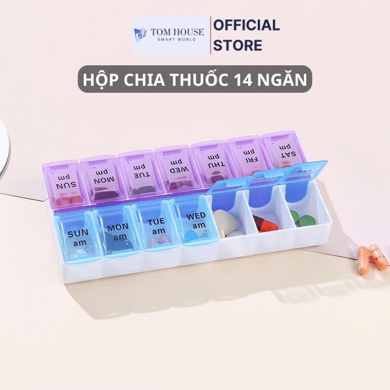 Hộp Đựng Thuốc Chia 14 Ngăn LOẠI NHỎ Có Nắp Chống Ẩm Dùng Cho 7 Ngày Tiện Lợi Khi Mang Đi Du Lịch