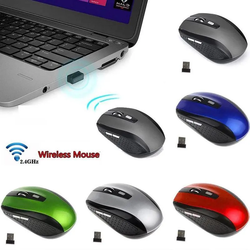 Chuột quang không dây, 2.4GHz, không dây, dành cho máy tính xách tay, PC và máy tính, với Bộ Thu USB