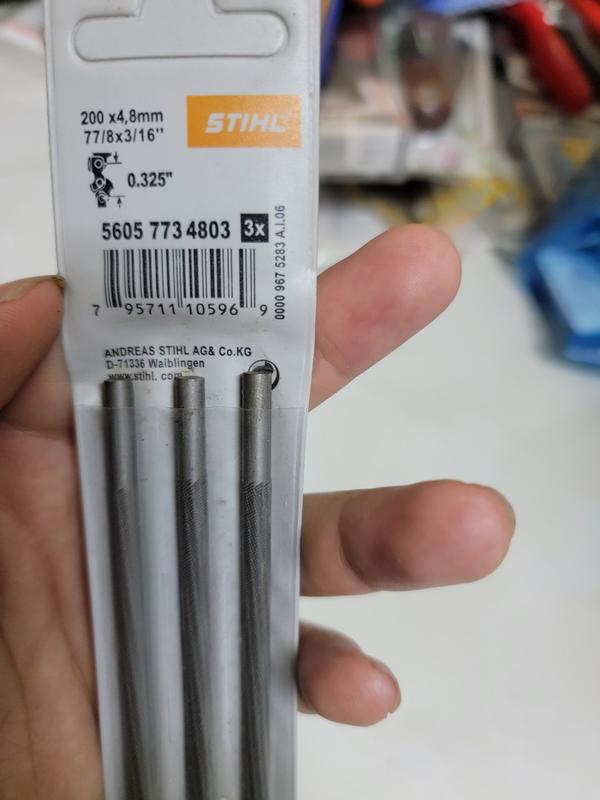 Dũa xích máy cưa xích STIHL đủ kích thước - vỉ 3 cây hộp 12 cây dũa STIHL