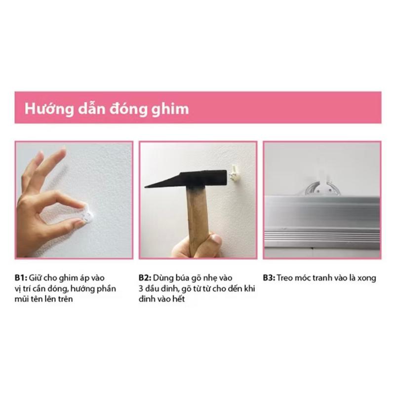 Đinh 3 chân treo khung tranh ảnh không cần khoang tường set 2 cái 1