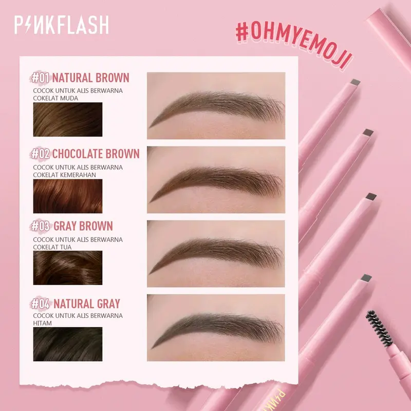 pinkflash pink flash eyebrow pensil alis eye brow matic 3