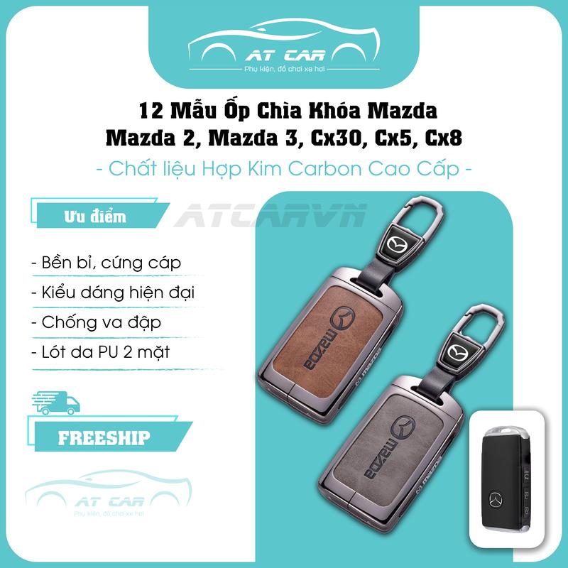 Ốp Chìa Khoá Xe Mazda Đời Mới 3 Nút Sườn Hợp Kim Cao Cấp