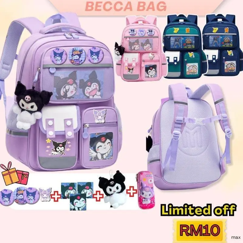 Ready stockbag Kuromi female school bag Kuromi school bag koromi Kuromi Kuromi bagpack
