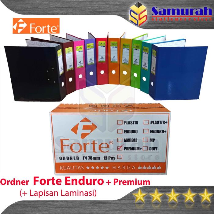Gambar Ordner Forte Premium Enduro + Laminasi Ukuran Folio / F4 Punggung 75 mm Warna Warni / Map File 2 Lubang / Bolong Besi dari Samurah Stationery STORE Kota Bekasi Tokopedia