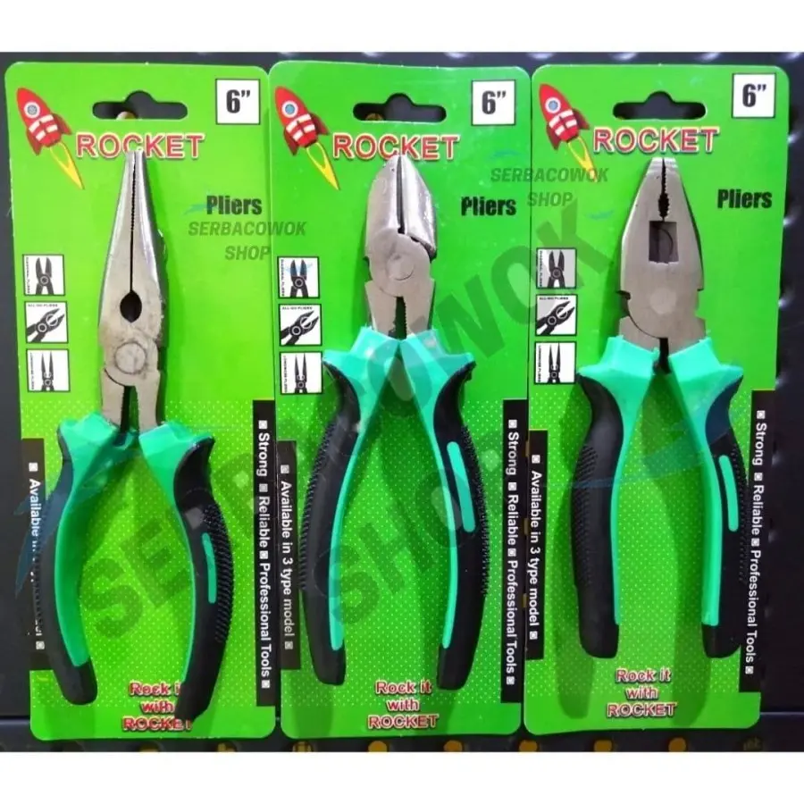 Tang serbaguna 6 inch / 1 Set 3 PCS / Tang Kombinasi / Tang Lancip / Tang Potong