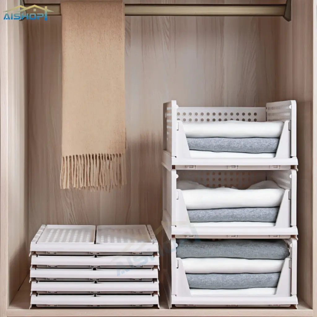 [SG Stock]Stackable Storage Drawer Box Clothes Organizer Plastic Container Modular Retractable Storage Shelf organiser for Closet