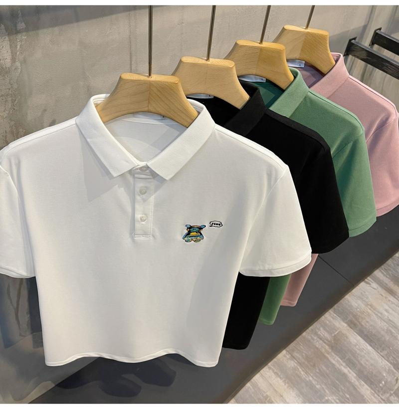 Product Introduction of New Bear Embroidery Polo Shirt Simple Fashion Men's Top 20