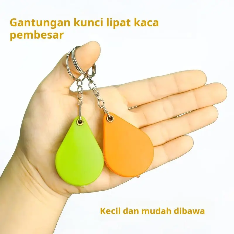 Gantungan kunci lipat kaca pembesar alat baca khusus untuk orang tua untuk membaca pembesaran tinggi mini genggam portabel definisi tinggi Keychain 2