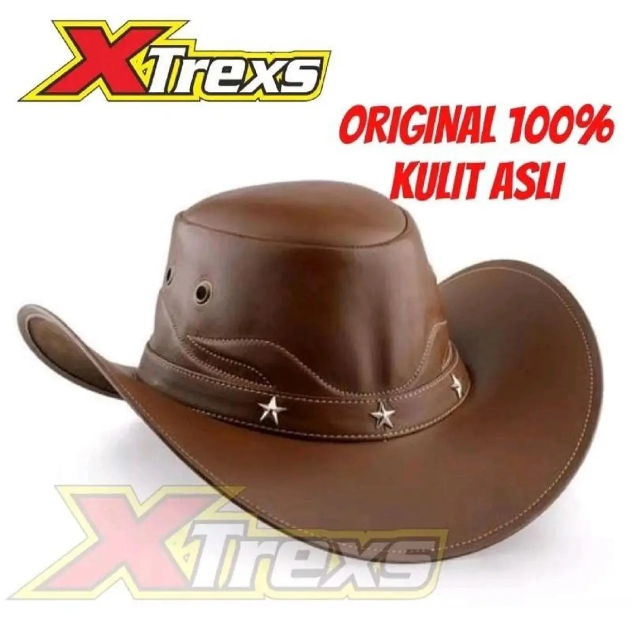 Topi Laken Pria Topi Koboy Kulit Asli Dewasa