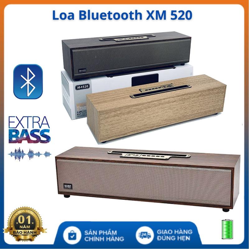 Loa bluetooth XM 520 Siêu Bass , Loa Bluetooth Để Bàn Vỏ Gỗ 20W Thiết Kế Sang Trọng Âm Thanh Trầm Ấm - Loa 2.5 Inch- Điện máy hoàng long