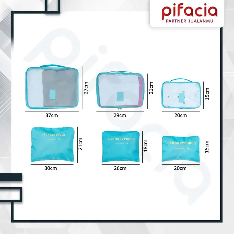 PIFACIA Travel Bag 6 in 1 Storage Set Organizer Penyimpanan Makeup Tas Koper Travel Pouch 4