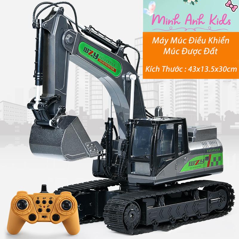 Máy Múc Và Xe Ben Điều Khiển Toy Đồ Chơi Pin Ô Tô xe cuốc máy xúc ủi xa từ