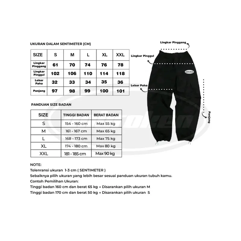 Unbroken Official Celana Parachute Stripe Panjang Loose Pants Hitam Basic Casual Dewasa Tebal Pria Distro baggy scena y2k lokal legged trousers sweatpants  Stretch  Straight Formal Pensil 8