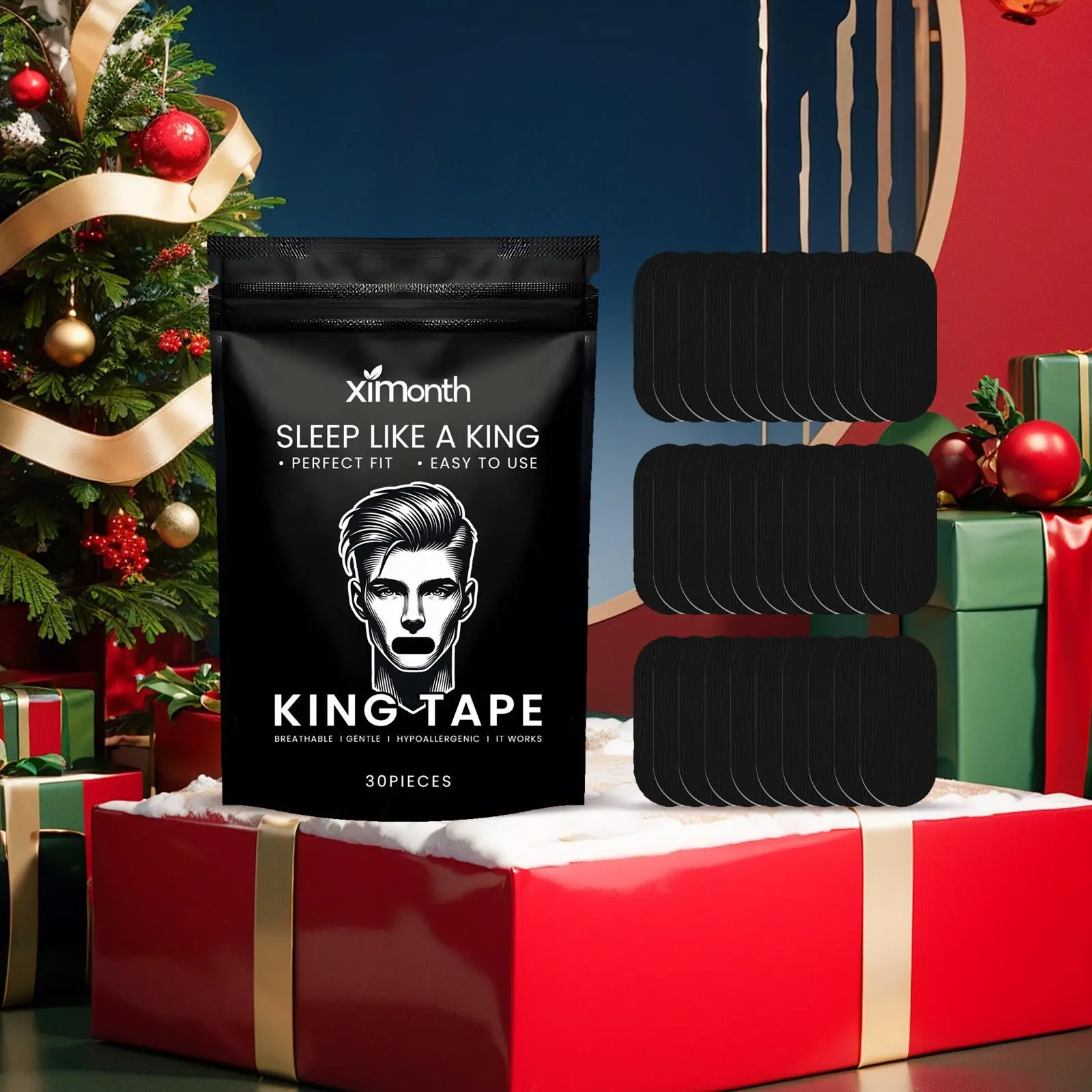 Sleep Mouth Tape, 30pcs/bag Breathable Mouth Tape for Reducing Snoring, Sleep Strips for Mouth, Personal Care Product for Men & Women, Christmas Gift
