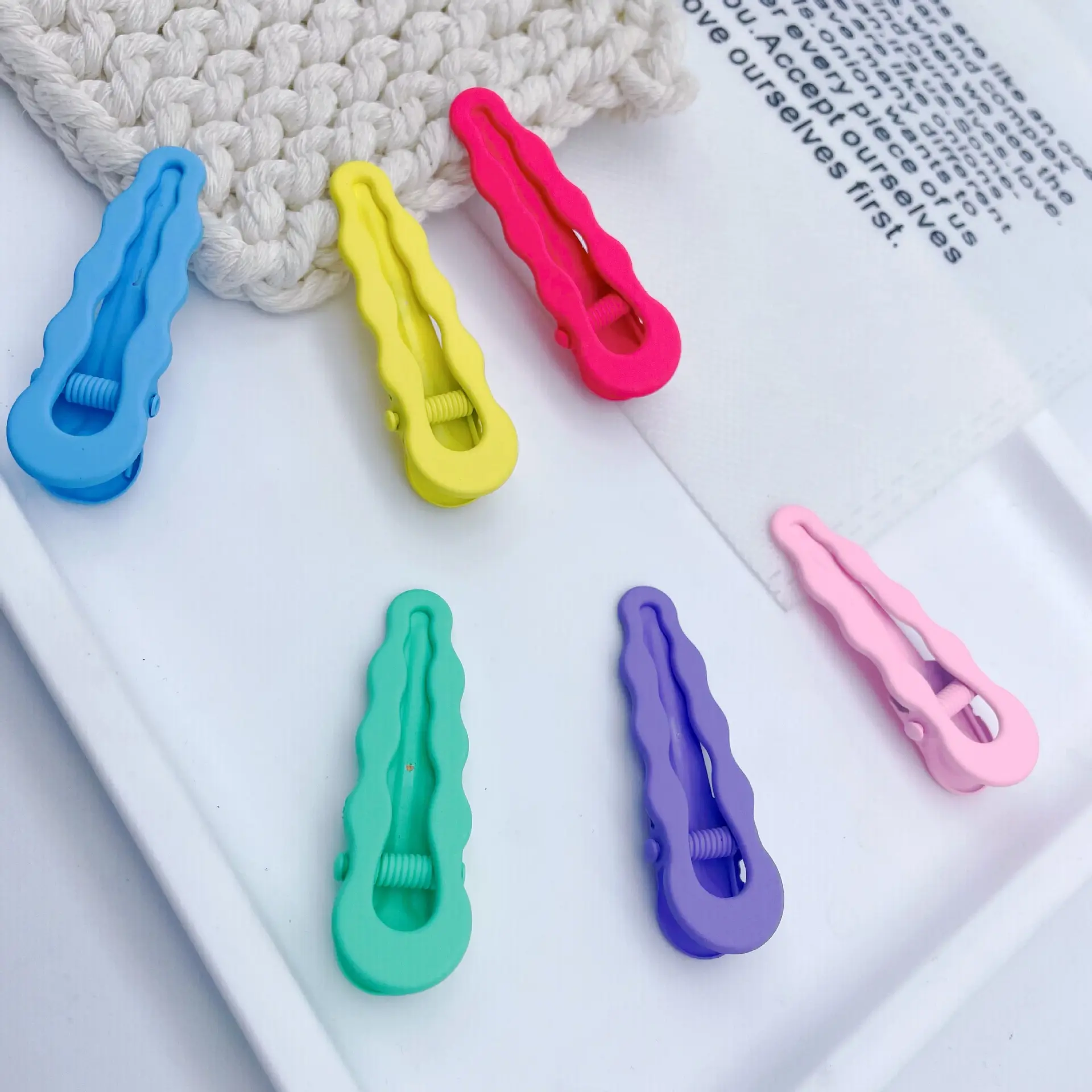 Korean version hair clips hair accessories cloud macaron candy color water drop wave seamless duckbill clips broken hair bang side hair clips