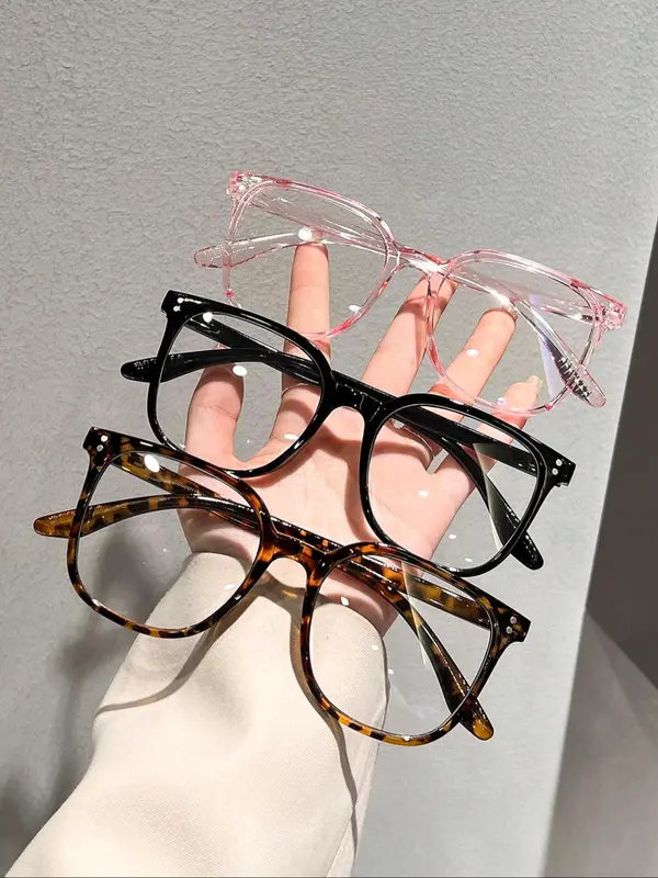 Simple Square Frame Eyeglasses for Women & Men, Summer Eyeglasses for Work, Daily Clothing Decor, Student Daily Use, Girlfriend Gifts 3