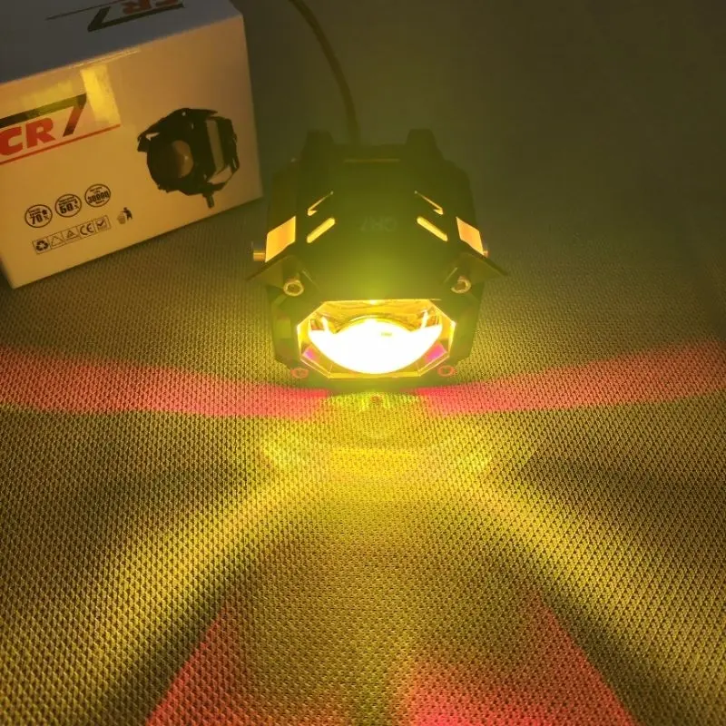 Lampu Tembak Laser 1 Mata Jauh Dekat Putih Kuning Plus Devil Red Blue 4 Mode High Low 2