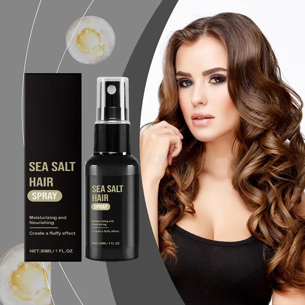 30ml Sea Salt Curly Hair Spray Long Lasting Hold Styling Elastic Curls Lazy Refreshing Hairspray