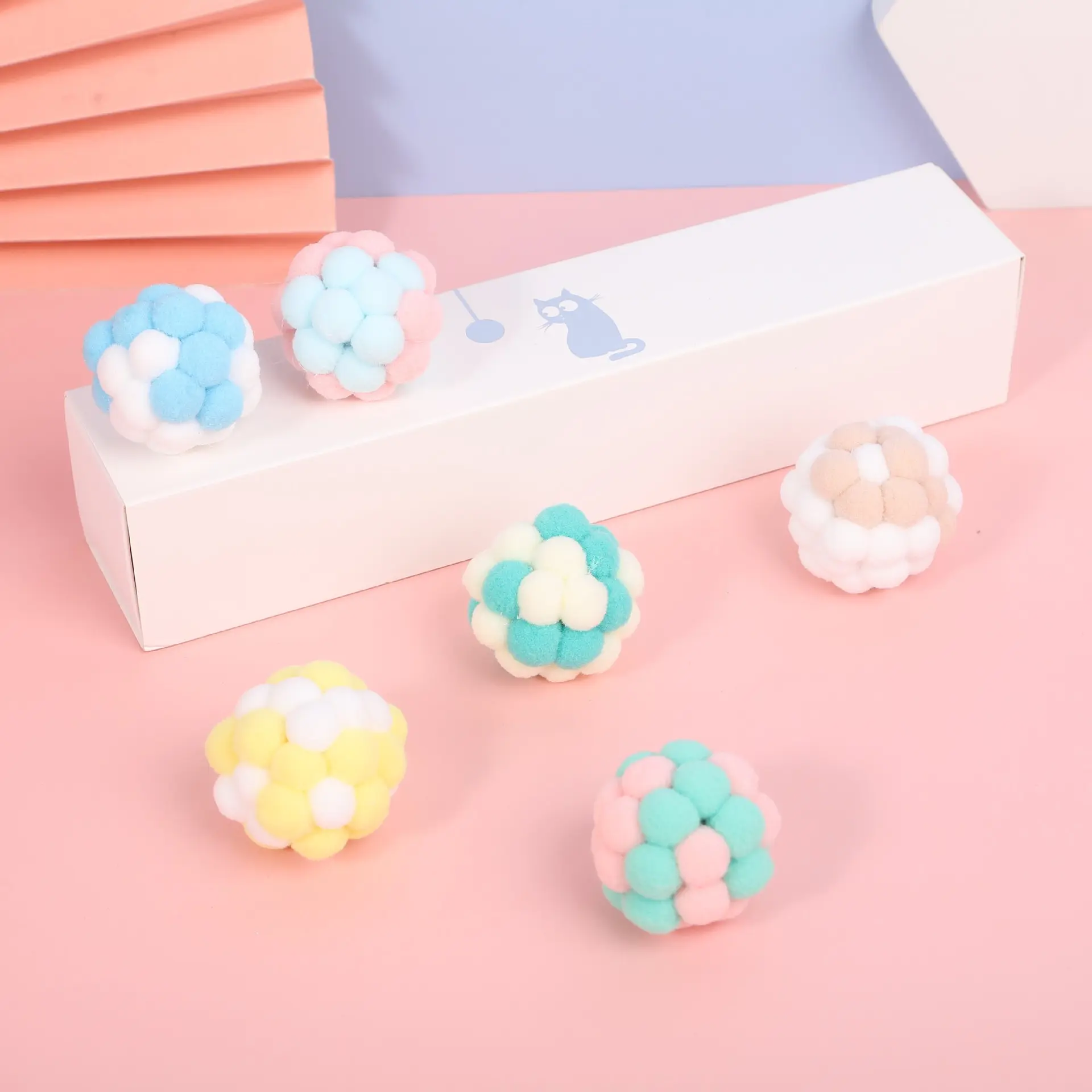 Đồ Chơi Cho Mèo, Kẹo Macaroon Cho Mèo Đóng Hộp, Đồ Chơi Nhồi Bông Cho Mèo Vui Nhộn, Có Chuông, Thích Hợp Để Cắn