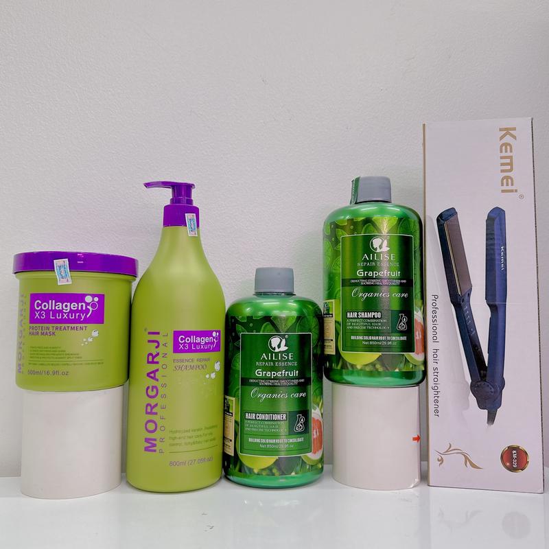 AILISE - CẶP GỘI XẢ BƯỞI 850ML TẶNG CẶP DẦU GỘI, KEM Ủ TÓC DỪA MORGAJI COLLAGEN + 1 MÁY LÀ TÓC KEMEI - BẢO NGỌC AEROBIC - CHĂM SÓC TÓC Nữ Women