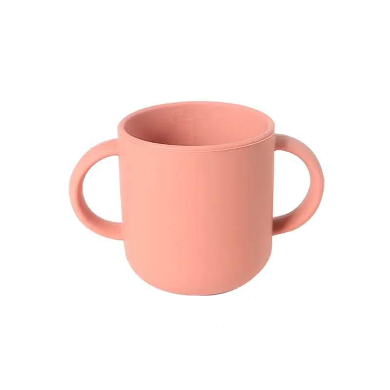Silicone Baby Water Cup, 1 Count Baby Learning Training Drinking Cup with Straw Lid, Baby Utensils for Home and Outdoor 6