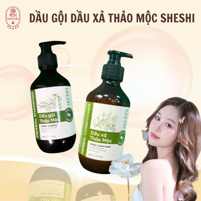 [SheShi x Hàn Trang] Combo Dầu Gội, Dầu Xả Thảo Mộc 300 ml,  Chăm sóc tóc, Nữ Gội Đầu 1