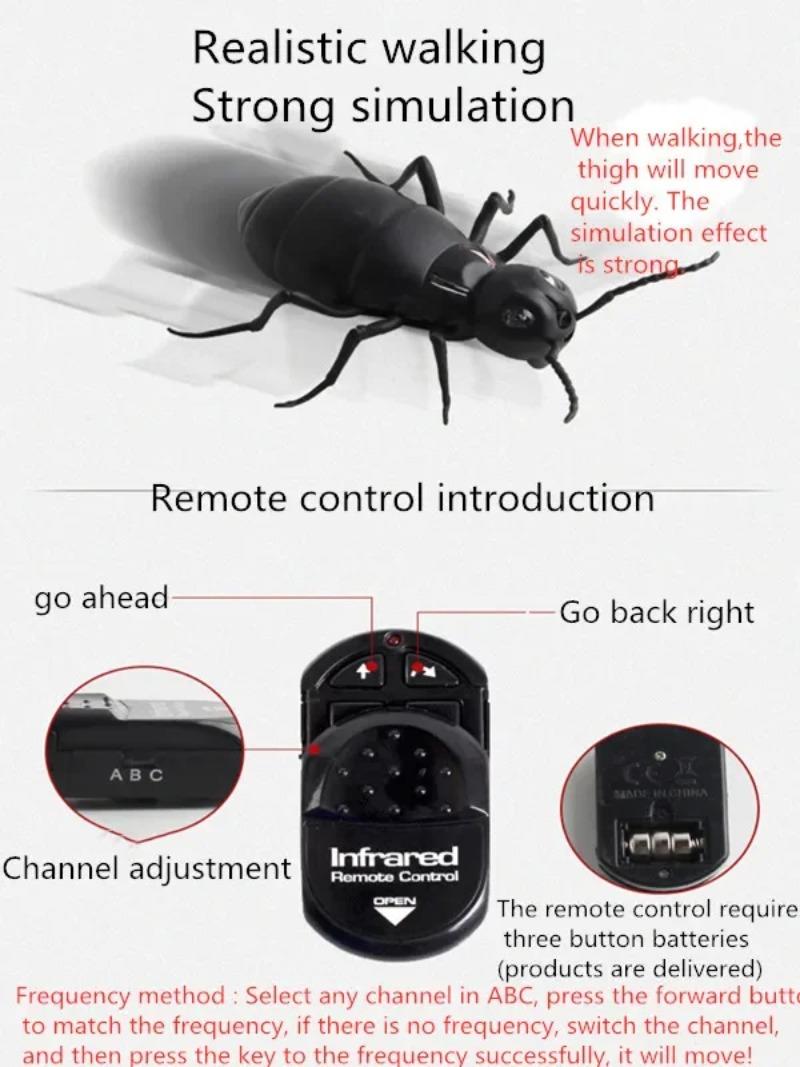 Product Introduction of Infrared Remote Control Cockroach Toy Animal Trick Terrifying Mischief Kids Toys Funny Novelty Gift RC Spider Ant 11