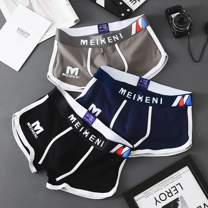 Boxer Đùi Nam, Hàng Mới Về, Chất Liệu Cotton Nguyên Chất, Thời Trang Cao Cấp, Hợp Xu hướng, Thiết Kế Độc Đáo Quần Lót Thoải Mái, Thích Hợp Cho Học Sinh