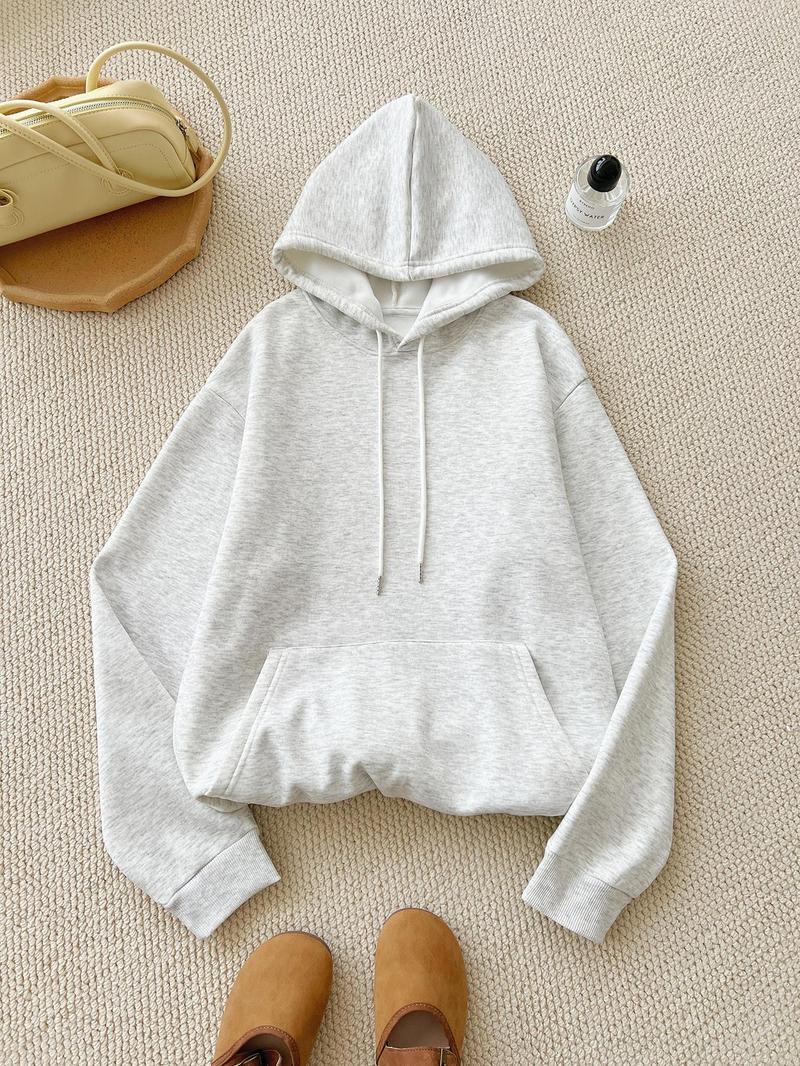 Product Introduction of Women's Cherry & Letter & Leopard Print Drawstring Pocket Thermal Lined Hoodie, Fashion Casual Long Sleeve Hooded Sweatshirt for Daily Holiday Outdoor Wear, Graphic Hoodies, Women Clothing for Fall & Winter,  Yoga Hoodie 13