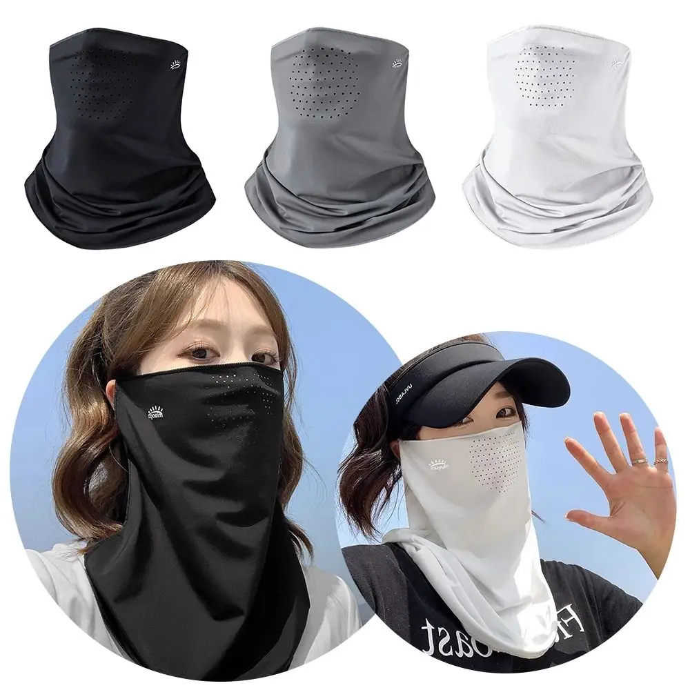 New Breathable Ice Silk Sunscreen Masks Sun/UV Protection Sunproof Full Head Mask Quick Drying Face Cover Summer