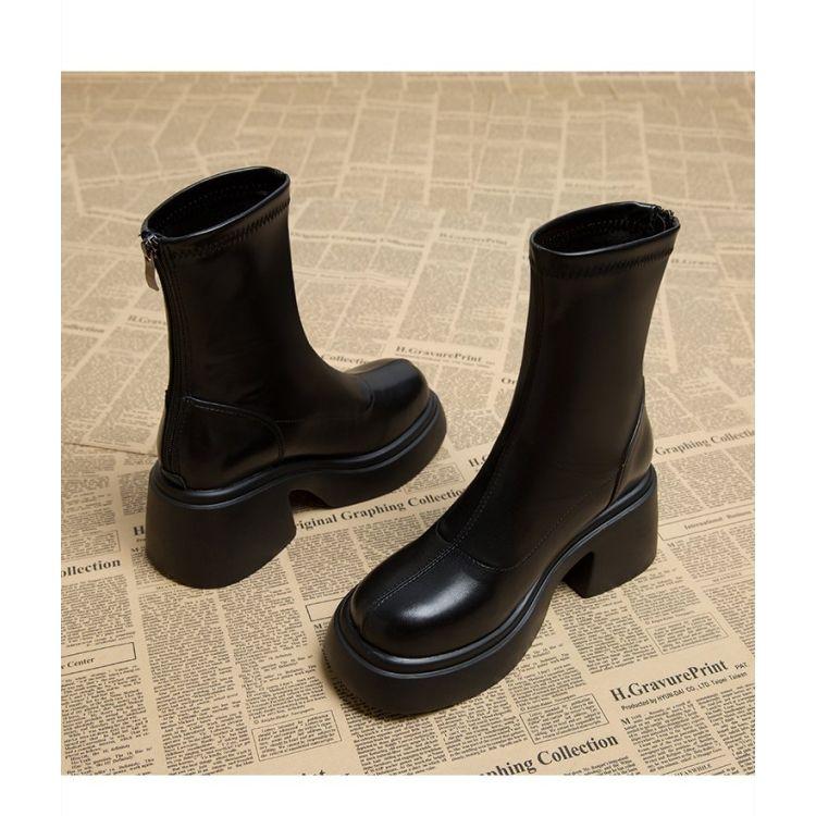 Platform Martin Boots for Women, New Hot Style for Spring and Autumn, High Heel Ankle Boots, Korean Style Short Boots for Women 4