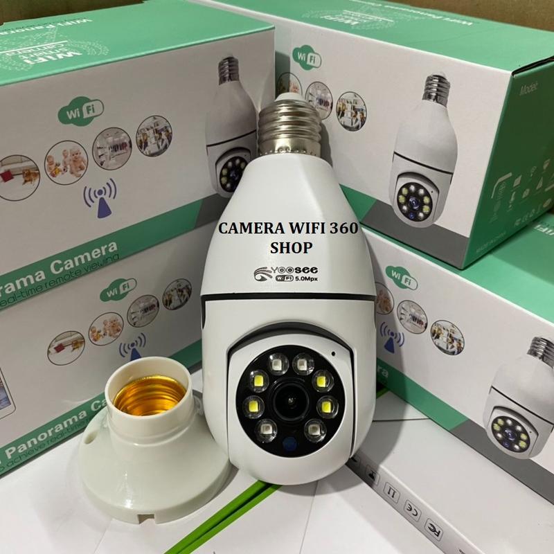 Camera Wifi Yoosee Hình Dạng Bóng Đèn Xoay 360 Đàm Thoại 2 Chiều Đèn Led Trợ Sáng Xoay Theo Chuyển Động - Lắp Trực Tiếp Chuôi Đèn Xoắn Ốc Dễ Dàng Tiện Lợi - Hàng Nhập Khẩu