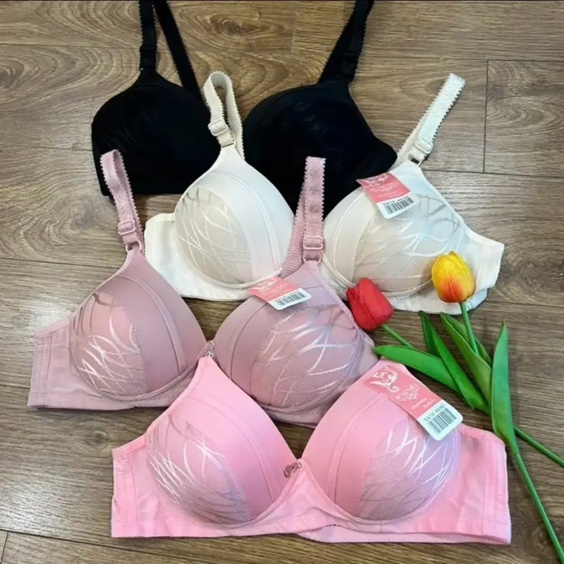 COMBO 4 ÁO LÓT SU MÚT MỎNG, KHÔNG GỌNG( CÓ QUẢ TO/NHỎ), ĐỆM MỎNG 0,5 Cm .[MUA QUẢ NHỎ TĂNG 1 SIZE ] MIX MÀU NGẪU NHIÊN Nữ Bra Nhung Tua Rua Nho cup nguckhong day 2