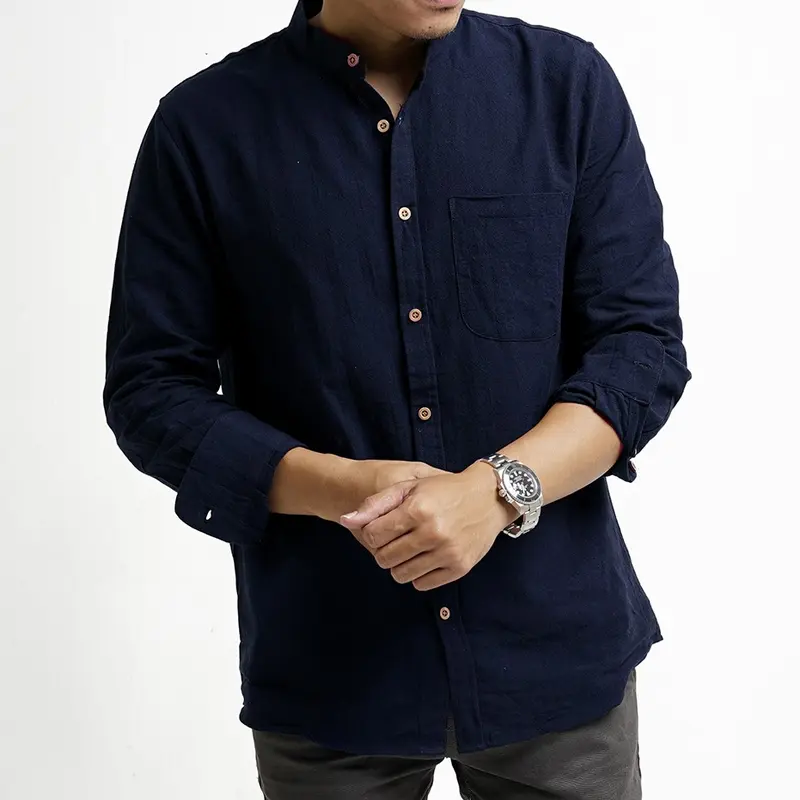 Kemeja Linen Panjang Pria Kerah Sanghai Koko by Bravo Project 5