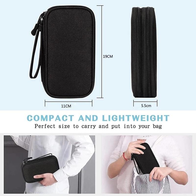 Product Introduction of Data Cable Organizer Pouch Double Layer Large Capacity Storage Bag Professional Headset USB Cable Organizer Bag, Electronics Finishing Expert Travel Portable Makeup Cover Digital Accessory Waterproof Oxford Cloth Case 43