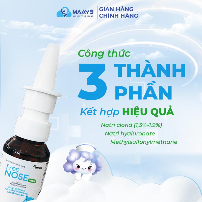 Xịt mũi nước muối ưu trương Novocare Freenose giảm ngạt mũi, chảy nước mũi, giảm sung huyết, duy trì độ ẩm mũi 20ml 8
