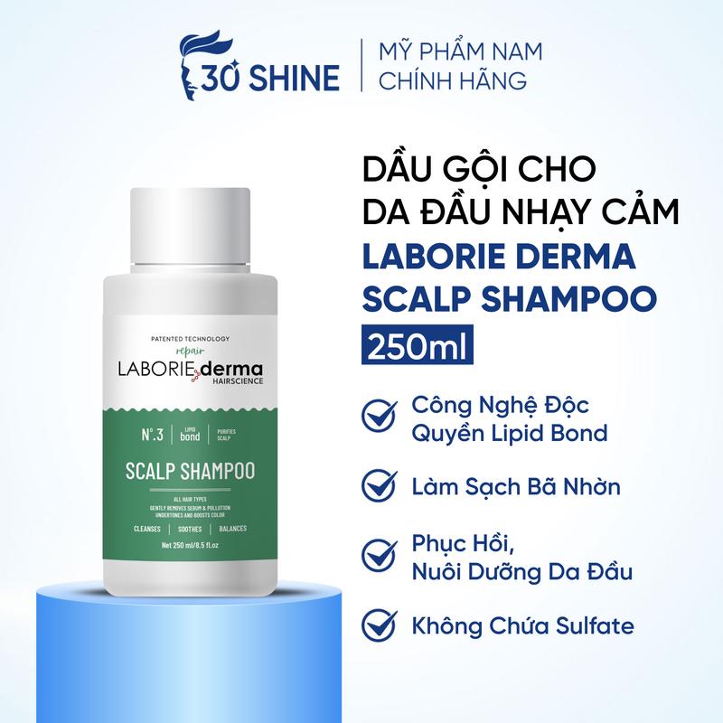  Scalp Shampoo - Dầu gội cho da đầu nhạy cảm chăm sóc tóc   LABORIE derma 250ml Cleansing Nữ Women 